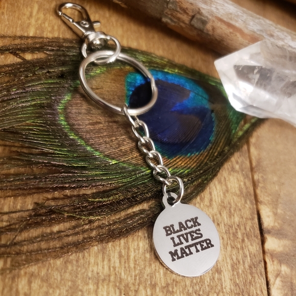 Black Lives Matter Keychain ☆BLM☆ Pursecharm ~Equality~Equal Rights~Peace~Love - Picture 5 of 11
